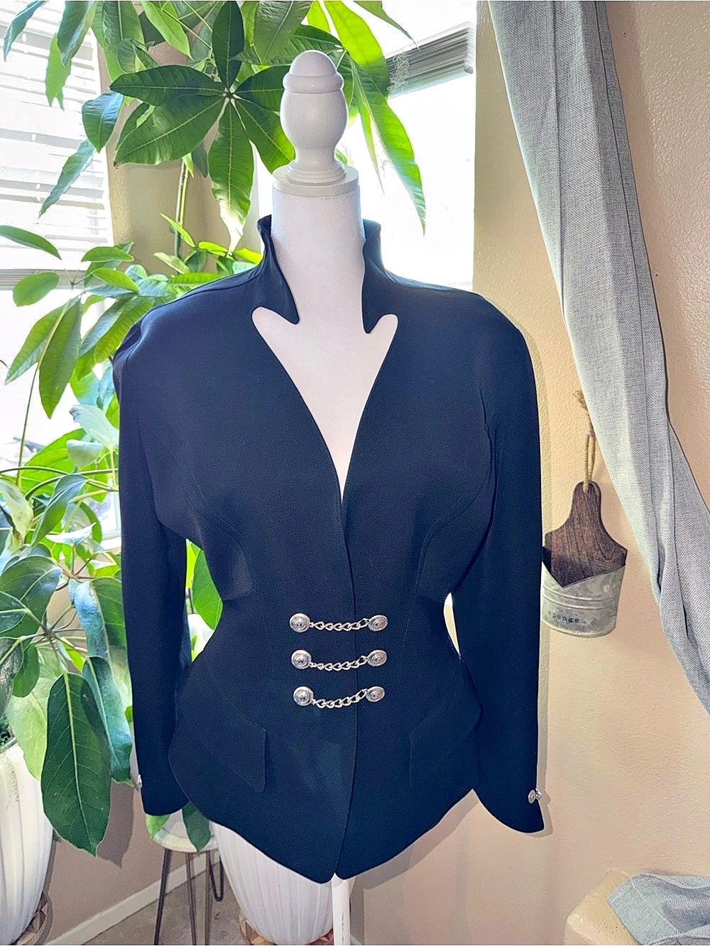 Thierry Mugler Vintage Thierry Mugler Chain-Closure Sculpted Jacket Vintage